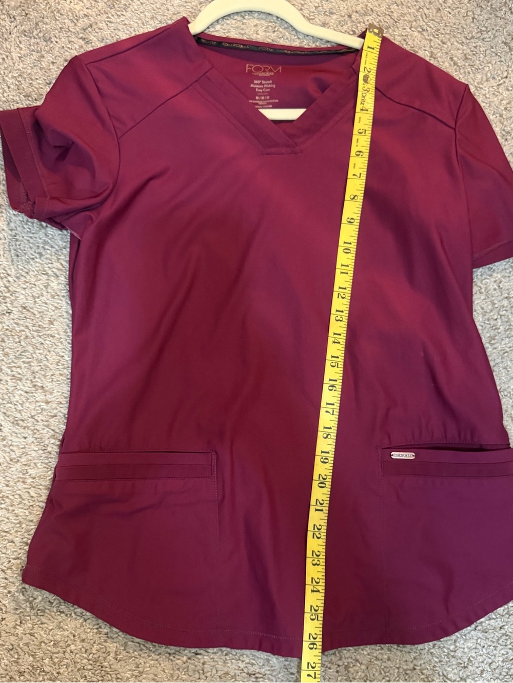Cherokee Flex Workwear Women's Scrub Set in Burgundy Plum - Picture 4 of 6